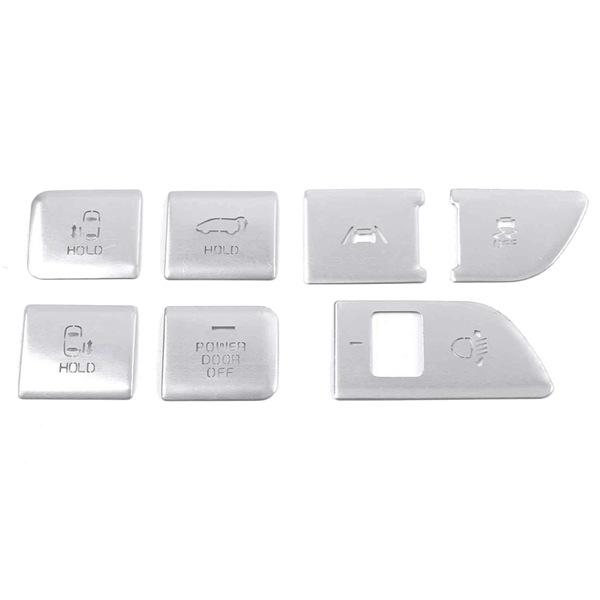 7-Piece Silver Aluminum Car Headlight Adjustment Button Stickers for Carnival