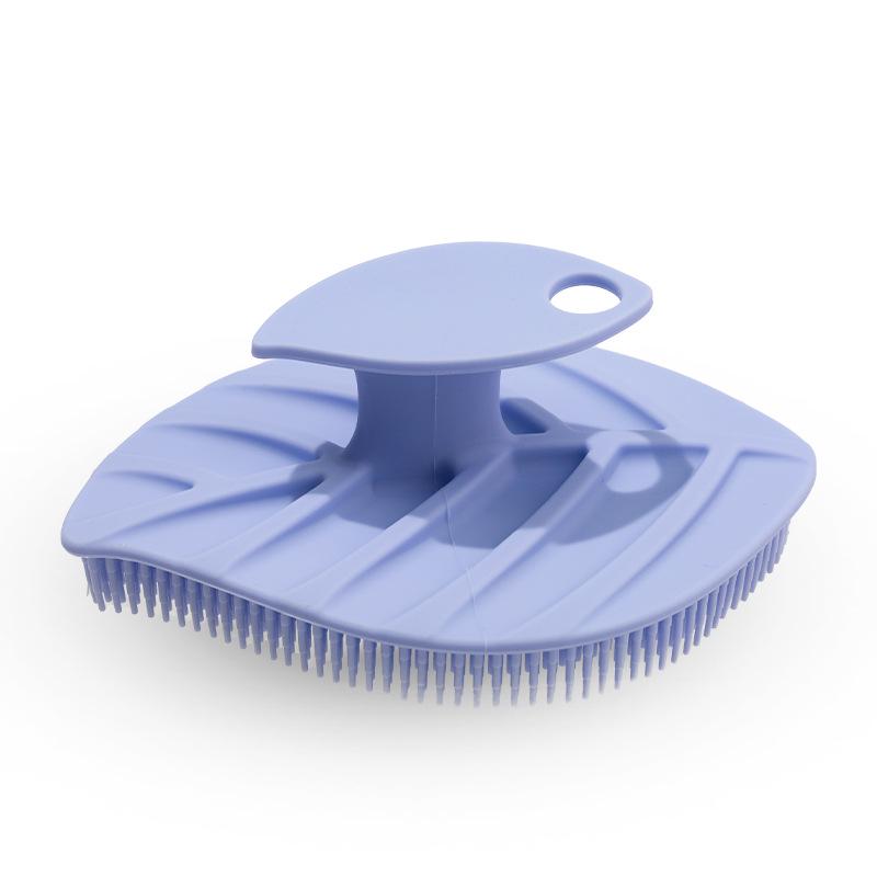 Portable Silicone Leaf Loofah Bath Brush - Soft Handheld Body Scrubber