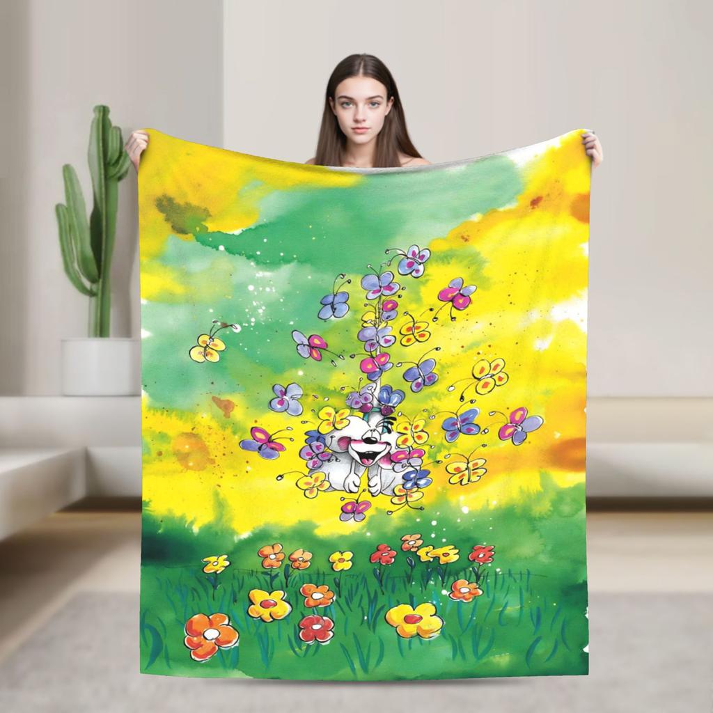 Cartoon D-Diddl Soft Blanket  Students Plush Throw Blanket Funny Couch Bed Flannel Bedspread Sofa Bed Cover
