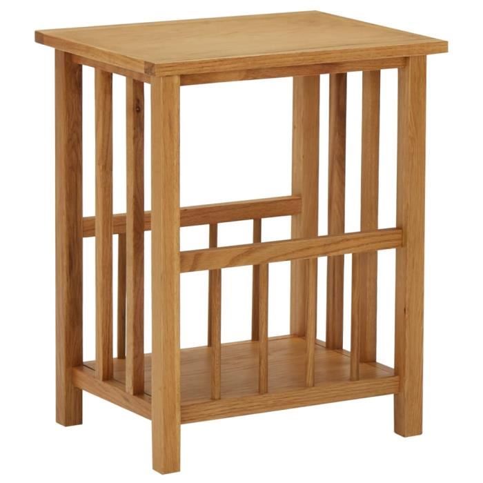 VidaXL Table à revues 45x35x55 cm Bois de chêne solide