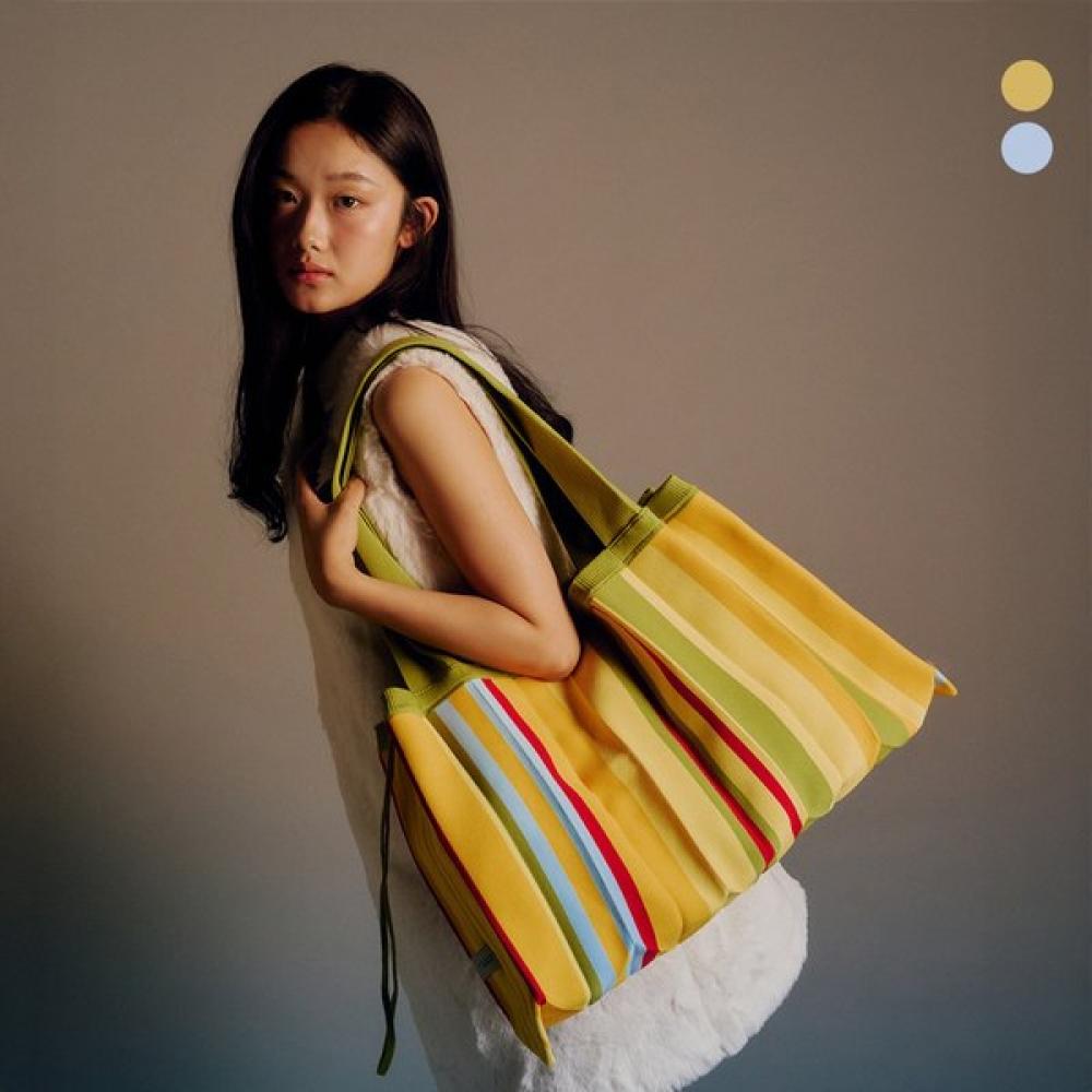 

Pleatsmama Big Shoulder Bag Stripe 2colors urban stripe