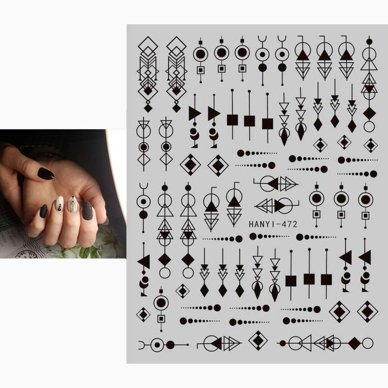 

Назад клейкие наклейки 3D наклейки для ногтей черно-белые геометрические рисунки дизайн наклейки для ногтей украшения для дизайна ногтей красота hanyi472 чёрный