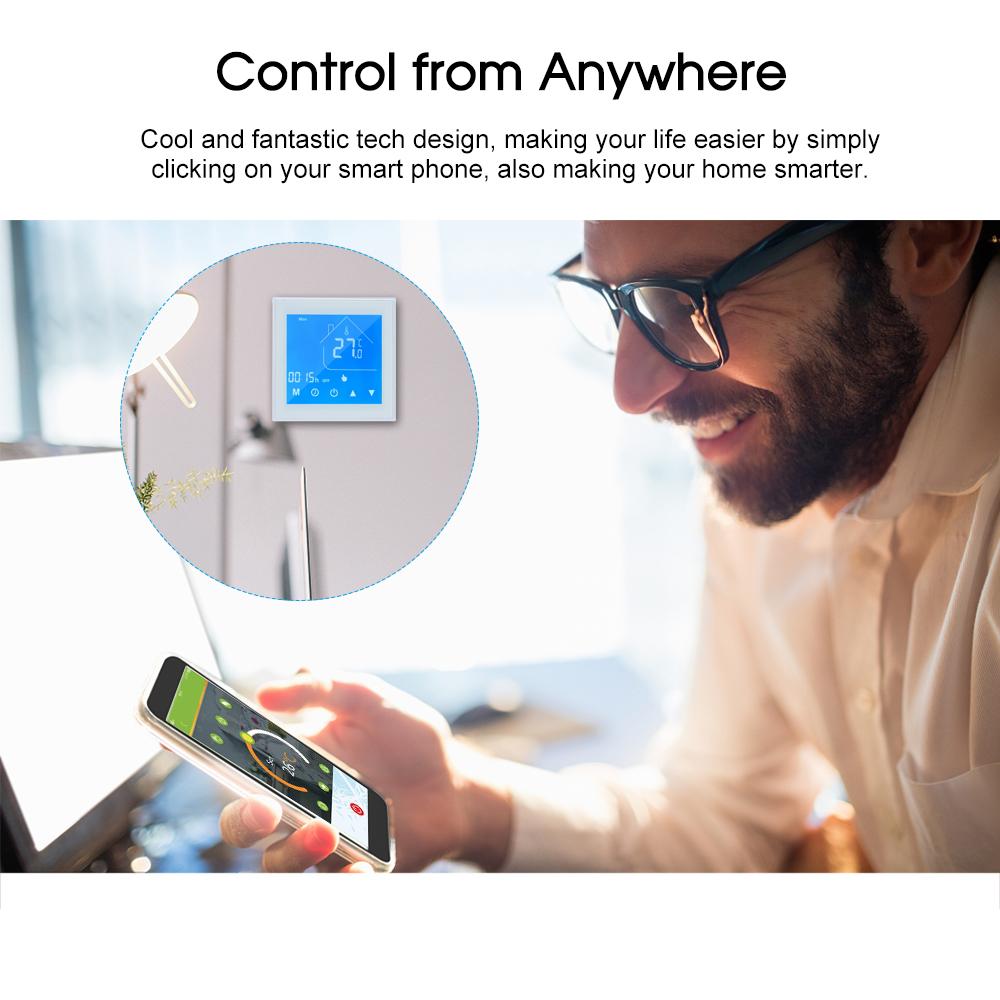 WiFi Smart Thermostat Temperature Controller LCD Display Week Programmable for Water Heating Tuya APP Control Compatible with Alexa  Home