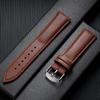 Bracelet de Montre en Cuir de Veau Matériau Souple 12mm 14mm 16mm 18mm 20mm 22mm 24mm Bracelets de Montre-Bracelet avec Boucle Ardillon Argentée