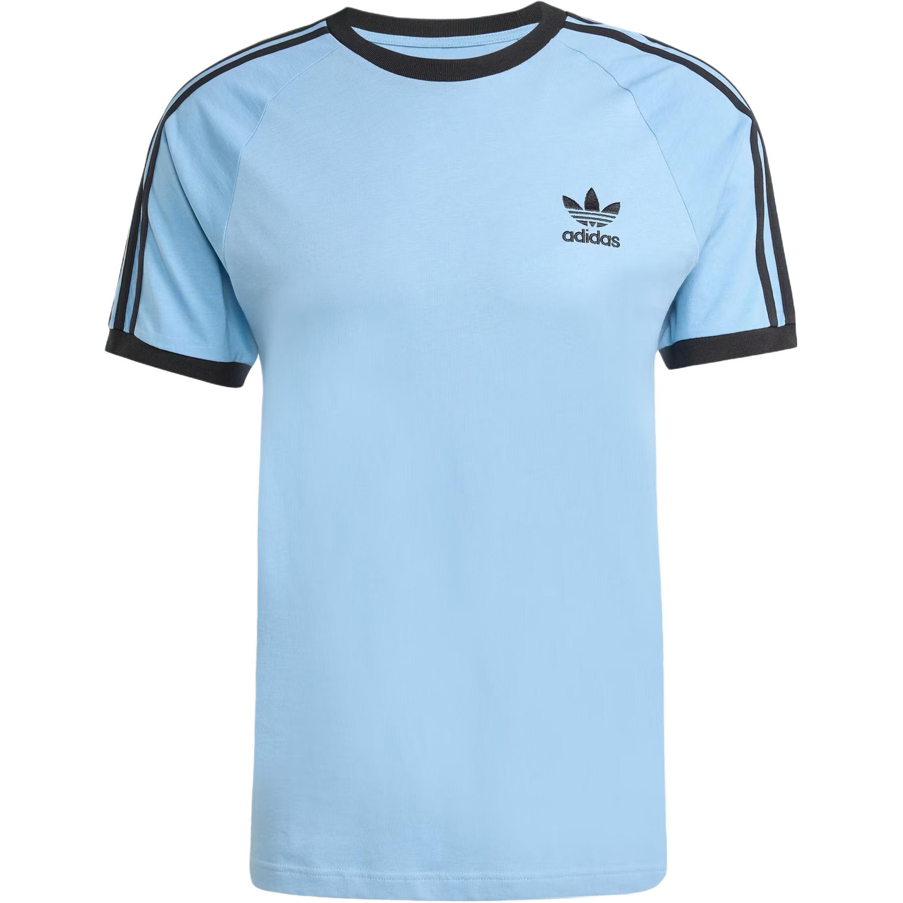 

Adidas Оригинальная полосатая футболка с коротким рукавом и круглым вырезом, приталенного кроя, мужские топы, серо-голубая, JY1371 M