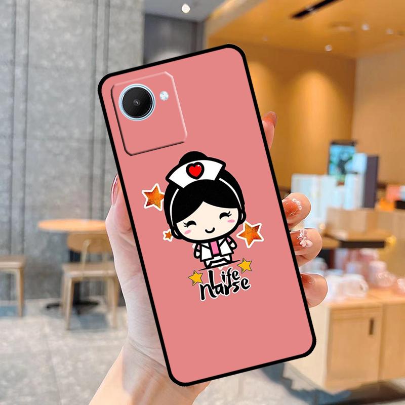 Cartoon Medicine Doctor Nurse Case For Realme C55 C33 C31 C35 C30 C11 C15 C25s C21Y GT Neo 5 3T 2T 8 9 10 11 Pro Plus