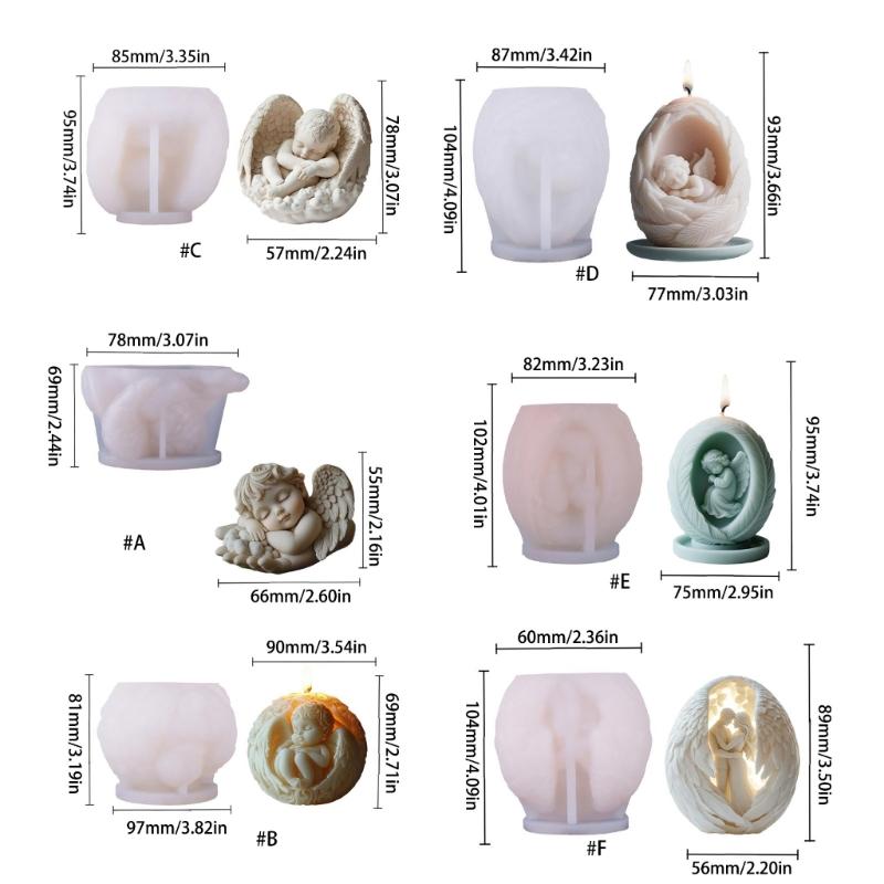 Reusable Silicone Mould for Making Angel Shaped Candle Soap and Craft with Artistic Styles
