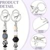 Portable 12 Pcs Beadable Keychain Charm Set Sturdy Alloy Blanks Beading Keyring Accessories for Craft Suppplies Jewelry