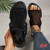 New Summer Flat-Bottomed Breathable Mesh Sandals Women'S Large-Size Casual Beach Cool Slippers Size 43