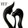 Romantic Couple Sculptures for Bedroom Abstract Figurine, Modern Minimalist Lover Statue Home Decor, Love Sculpture Ceramic Texture PLA Craft Display