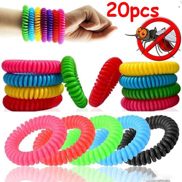 

20 Pcs EVA Anti Mosquito Bracelet for Adults Kids 100%Natural Non Toxic Pure Essential Oil Mosquito Repellent Coil Pest Reject 20pcs rondam