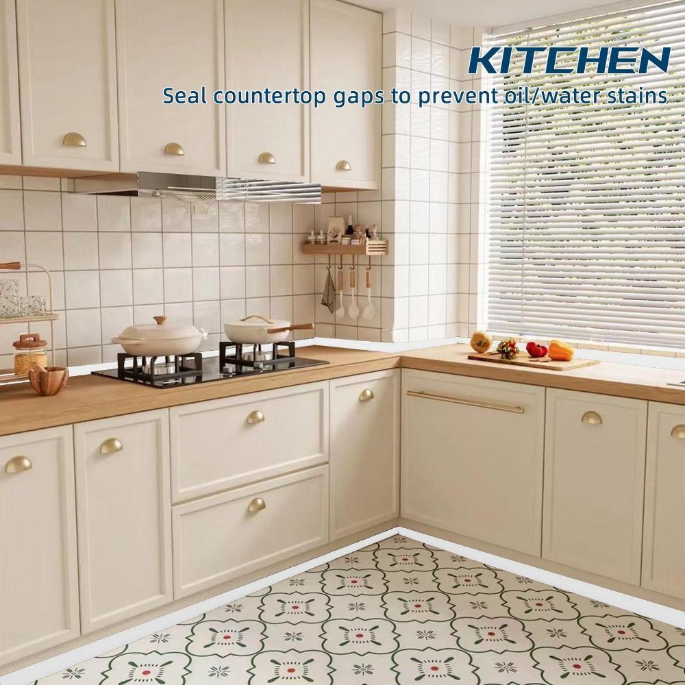 Silikonová těsnící lišta Flexibilní soklová lišta Odolná bariéra proti vodě Koupelna/Kuchyňská pracovní deska