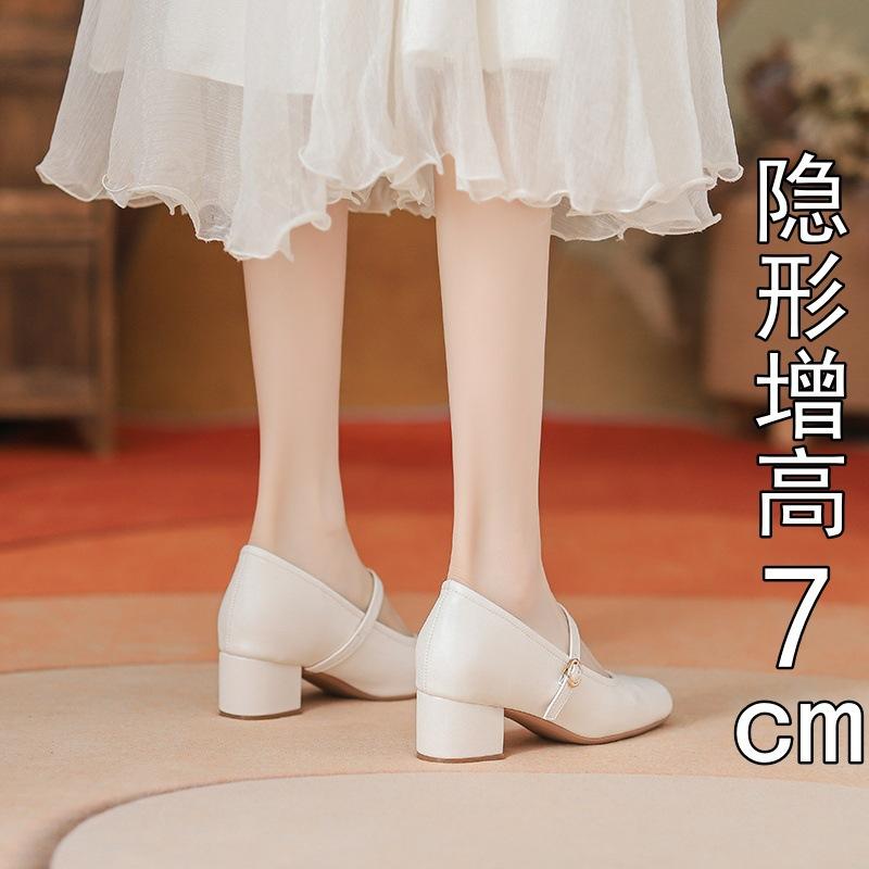 

Женские туфли Мэри Джейн новые весенне-осенние на толстом каблуке с открытым верхом одинарные туфли с юбкой бордовые на высоком каблуке туфли для мамы 39 абрикосовый