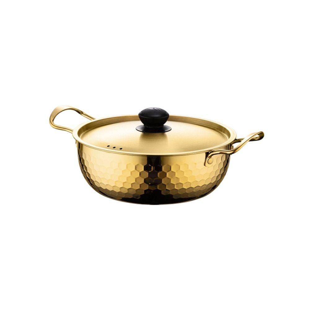 Stainless Steel Soup Pot Double Handle Milk Pot Hot Pot Korean Ramen Pot  Induction Cooker