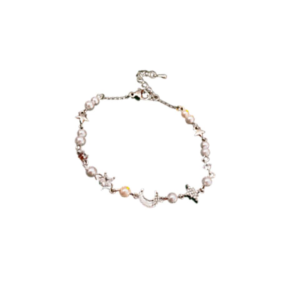 Natural Moon Star Zircon Bracelet For Women With Shimmering Stones And Elegant Style