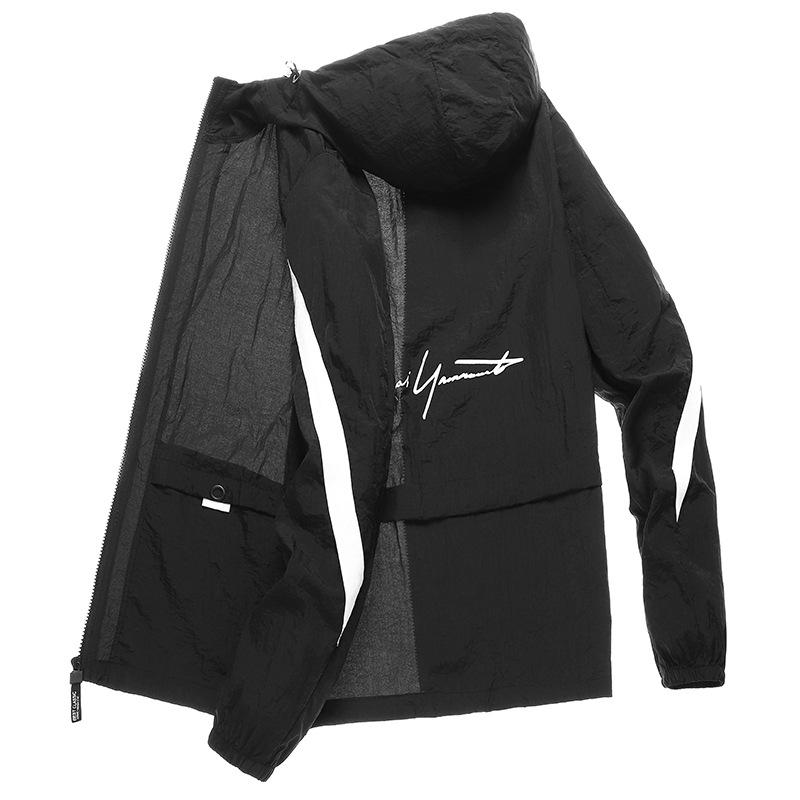 

Sunscreen Clothing Men s Summer New Casual Big Yards Hooded Jacket Sunscreen Clothing Men s Skin Clothing Trend M чёрный