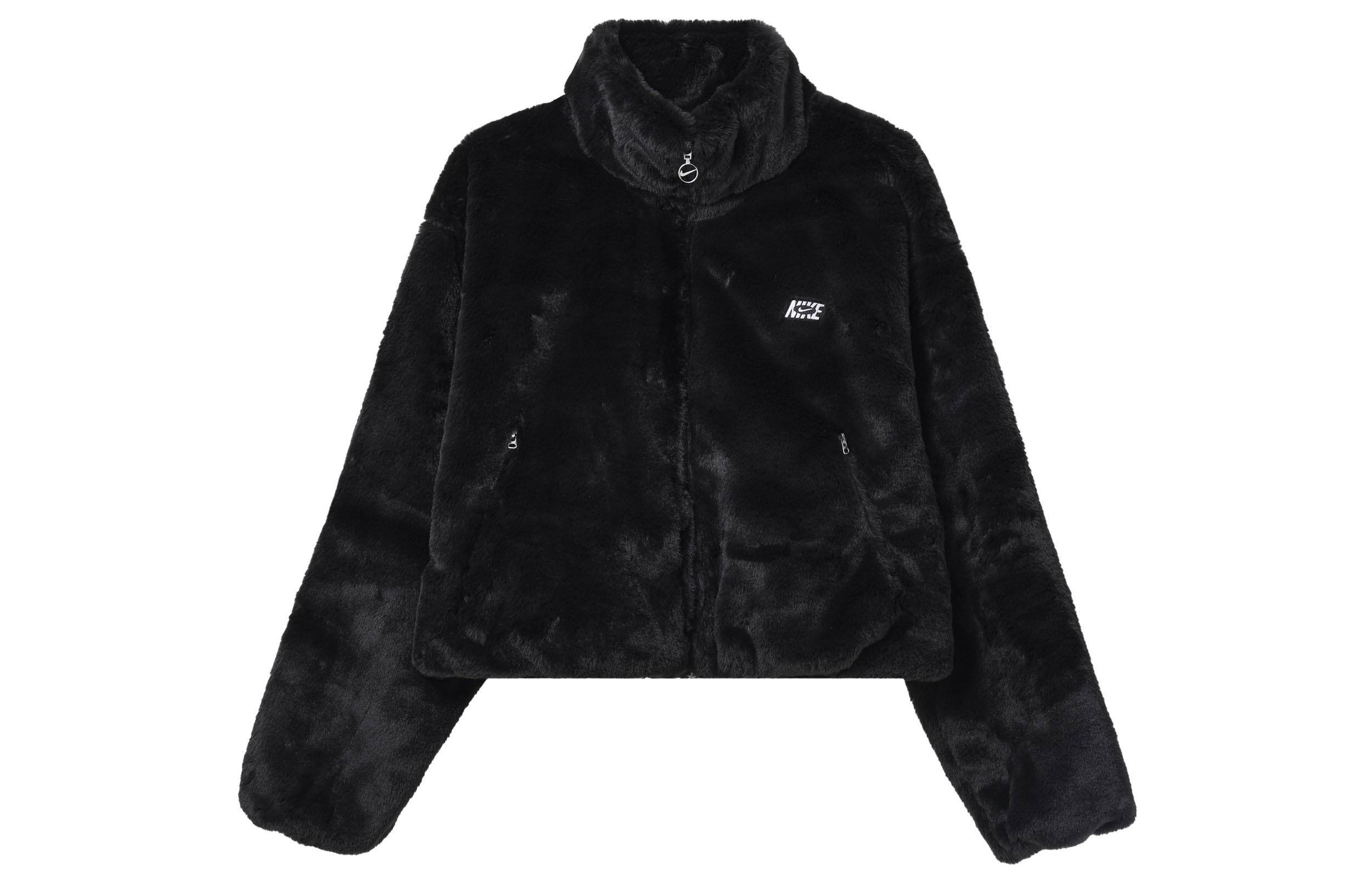 Nike Velvet Jackets Women s Black Stand Collar Moderate DV5140-010 S