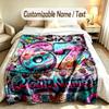 Graffiti Theme Custom Blanket Personalized Name & Text Customized Soft Warm Throw Blanket Home Decor