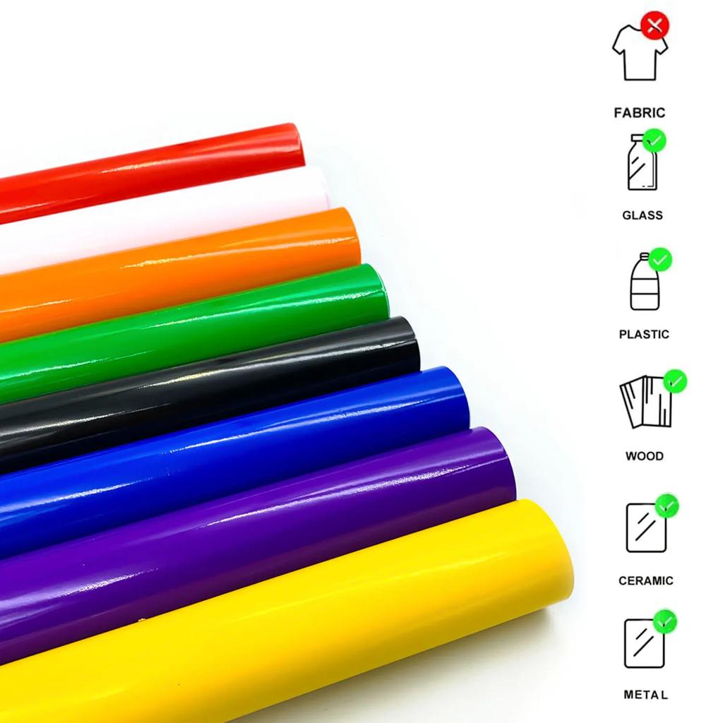 1-5roll Glossy Adhesive Vinyl Craft Cut Film for Outdoor Decor Sticker Cutter Car Wall Lettering Film DIY 30cm X 100cm