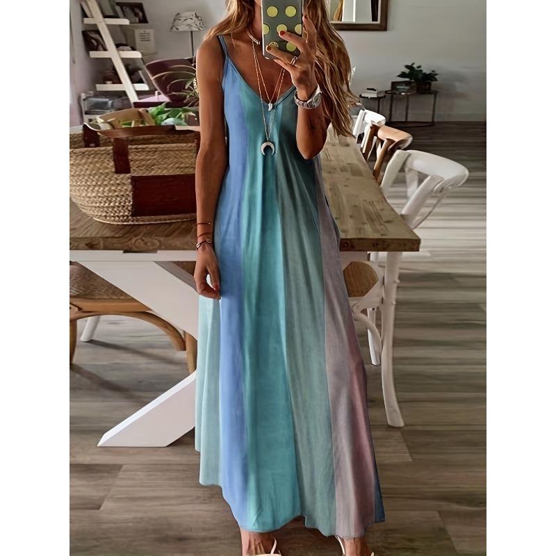 QICED Fashion Summer Spring Sleeveless V-Neck Casual Dresses Unique Design