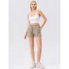 Nuovi Pantaloncini da Yoga Nudi Stampati da Donna con Tasche Delicati sulla Pelle Aderenti Elastici ad Asciugatura Rapida Pantaloncini Sportivi e per il Fitness