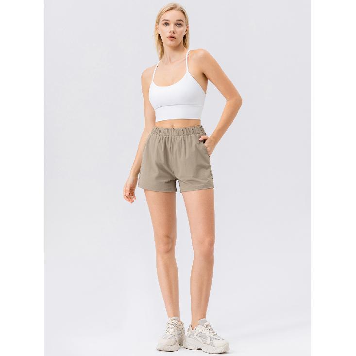 Nuovi Pantaloncini da Yoga Nudi Stampati da Donna con Tasche Delicati sulla Pelle Aderenti Elastici ad Asciugatura Rapida Pantaloncini Sportivi e per il Fitness