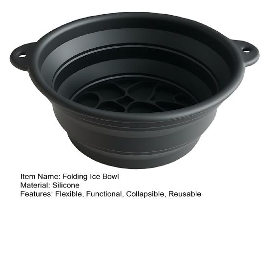Foldable Ice Bowl Silicone Facial Ice Bath with Built-In Ice Tray Collapsible Face Ice