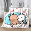 Cute Bubu and Dudu Series Blanket Flannel Cozy Soft Fleece Bedspread Classic Cartoon Blanket,Decke