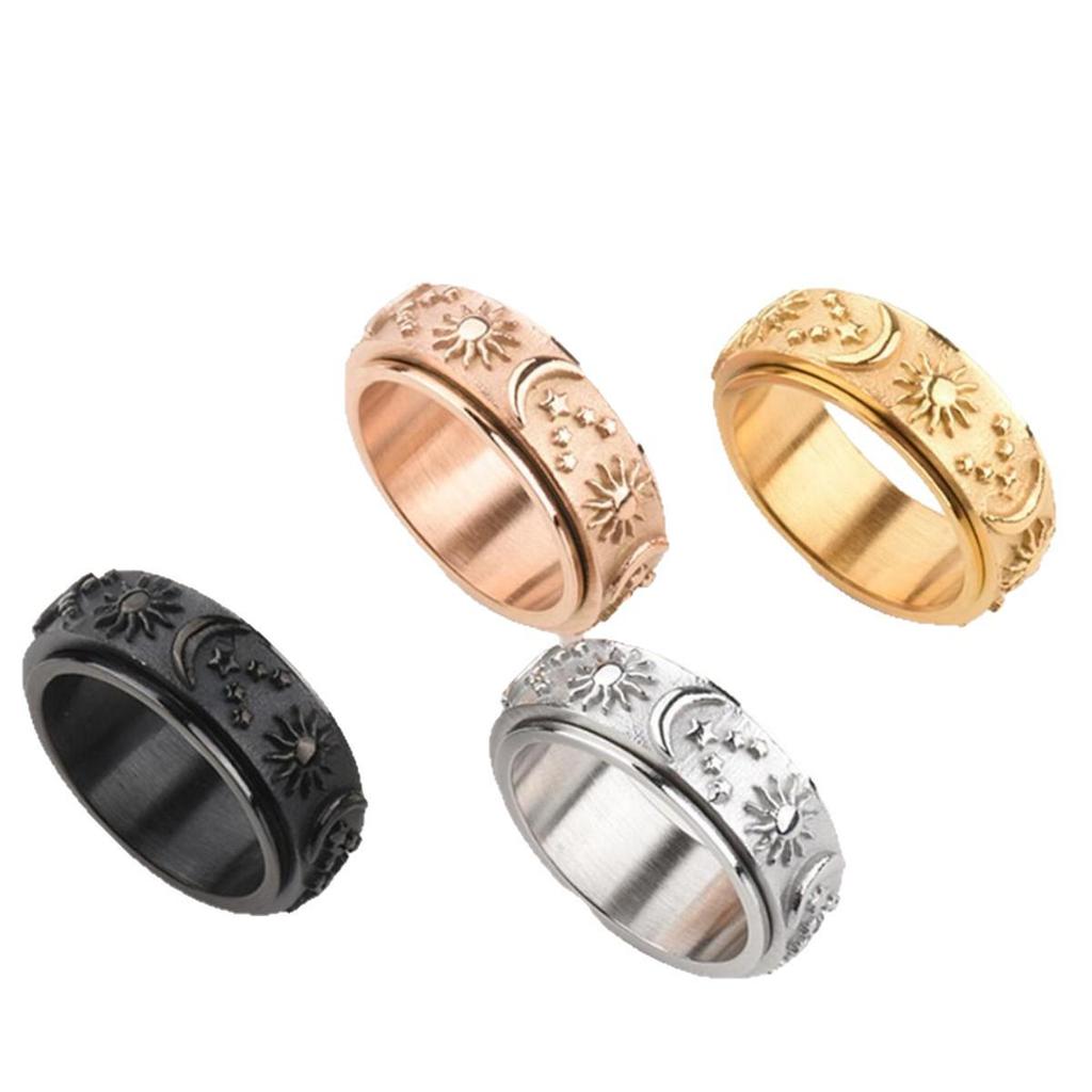 Star Moon Sun Rotating Decompression Ring - Unisex