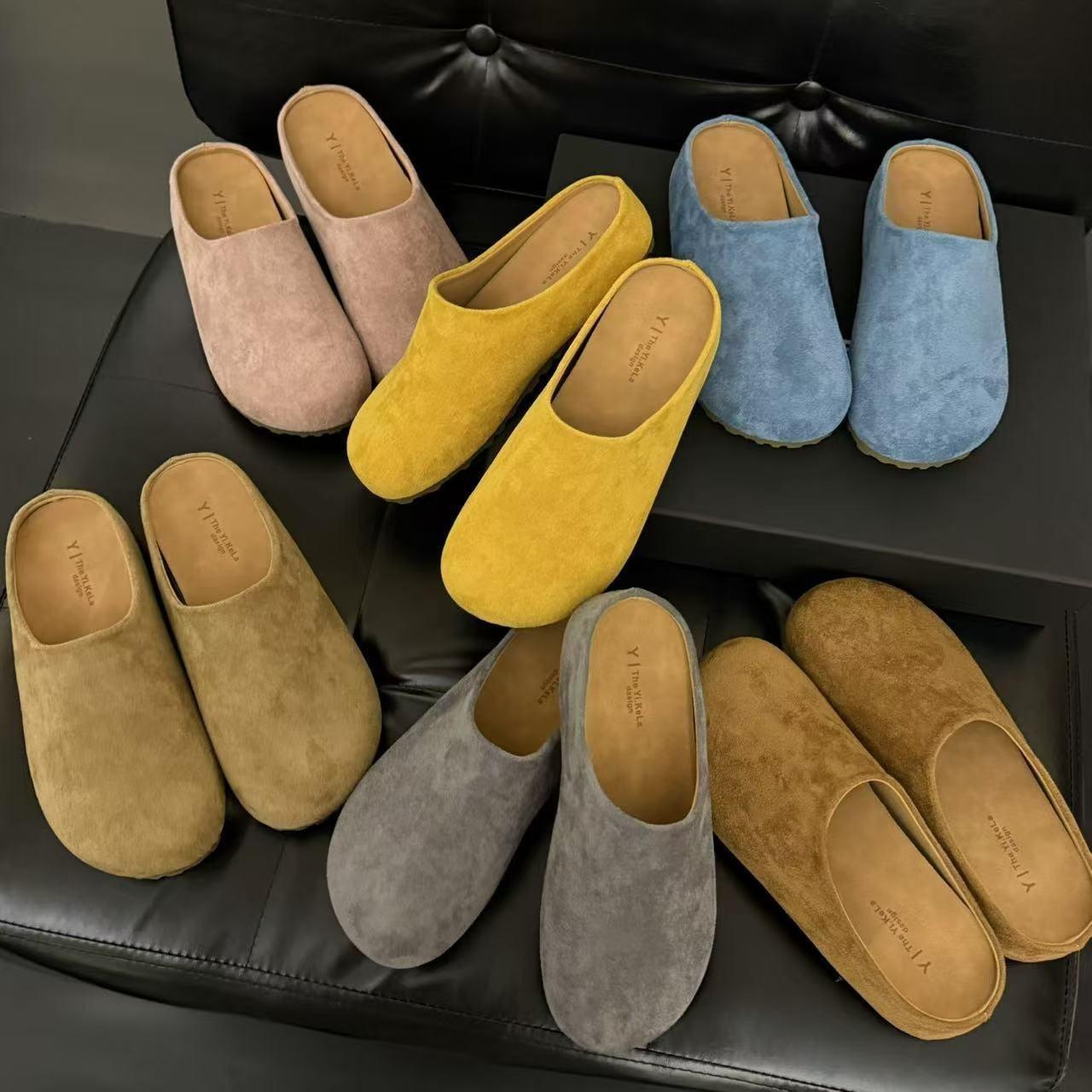 Niche shoes women s bag head thick sole inner height increase half drag retro shoes spring shoes versatile 35 коричневый 4669₽