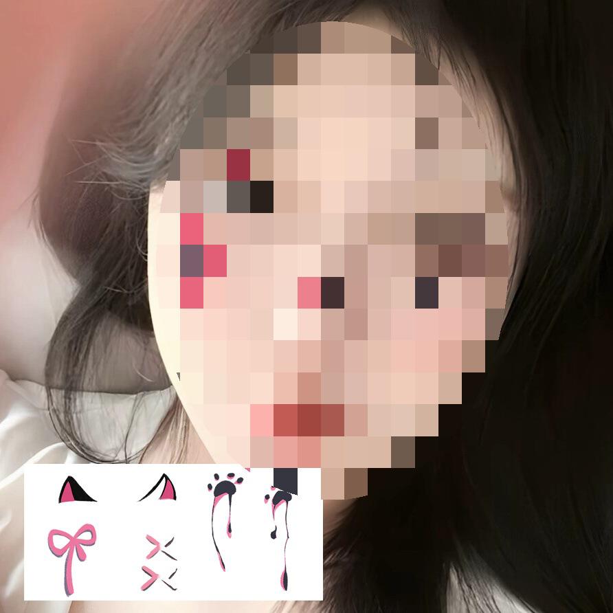 Halloween Makeup: Horror Scars, Fake Teeth, Little Tiger Teeth, and Blush Tattoo Stickers for Party Decoration