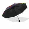 1pc Geometry Mandala Automatic Folding Umbrella, Portable Collapsible Design, 8-Rib Iron Frame, Outdoor Accessory yy250905081