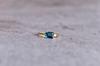 Dainty London Blue Topaz Emerald Cut Ring, Blue Topaz Dainty Ring, Emerald Cut, Blue Gemstone, Gold Wedding Ring, Anniversary Gift for Her