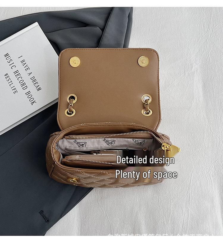 Damenmode Argyle Kette Umhängetasche - Stilvoll, Vielseitig, Texturiertes Design