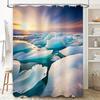 Iceberg Shower Curtain Waterproof Printed Customized for Bathroom Decor Home Decoration Blue Ocean Sun Rays