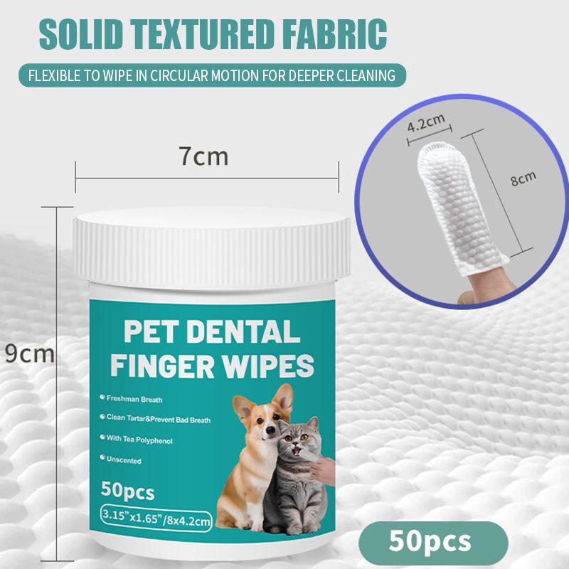 Pet Extra Large Disposable Teeth Cleaning Finger Wipes for Dogs and Cats