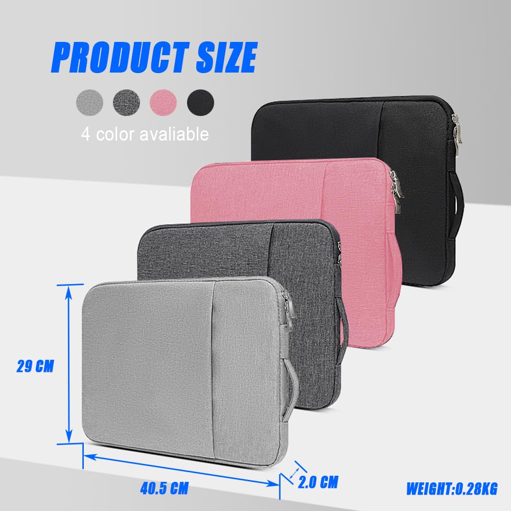 Laptop Protective Case for Mobile Fits PCs Up To Thick 15.6-inch Case, Monitors, Waterproof, Slim, Portable, Shock-Absorbent, 1.5cm (Pink)