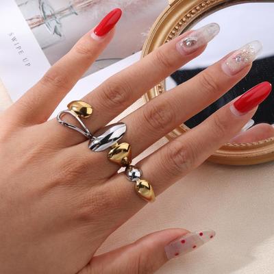 Glossy Asymmetrical Water Drop Fashion Ring
