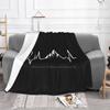 Heart Lines Motif With Mountains And Heart Gift Creative Design Light Thin Soft Flannel Blanket Mountains Walker Hike