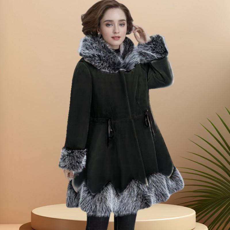 

Зимняя куртка из искусственного норкового бархата, женская шуба средней длины, широкая, слишком длинная, средней длины, больших размеров 12XL