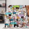 Cute Cartoon Cat Printed Blanket for Sofa Bed Travel Camping Living Room Office Conditioning Blanket for All Seasons Gifts