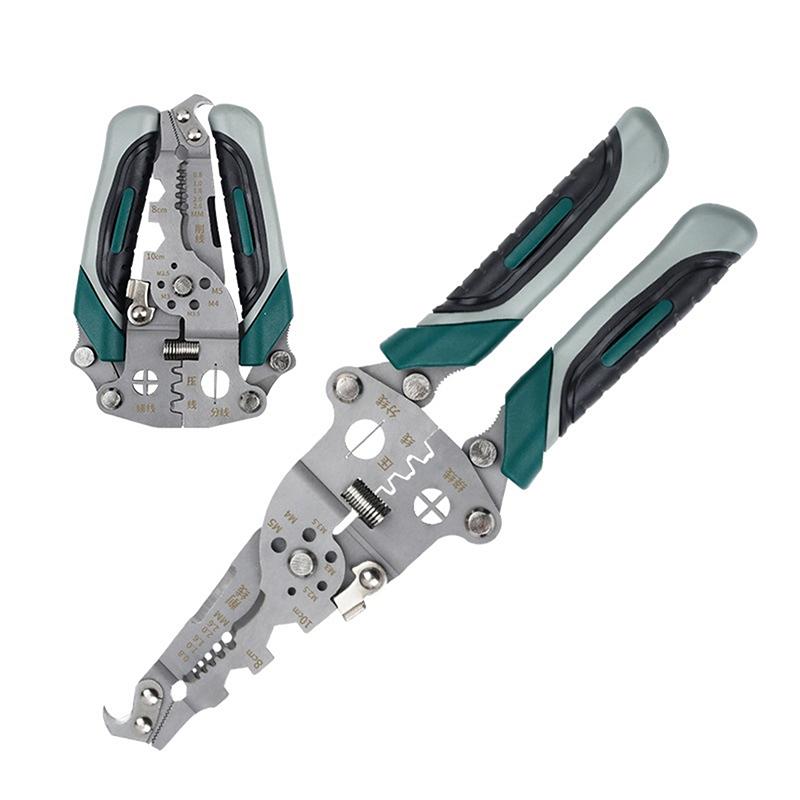 1Pcs Foldable Wire Stripper Multi-Function Pulley Tool For Crimping Splitting Winding Ideal For Electricians