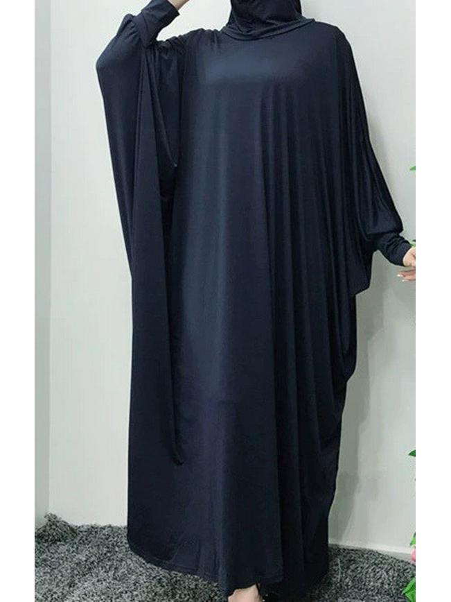 

Женское платье-халат с капюшоном и рукавами «летучая мышь» из молочного шелка One Size