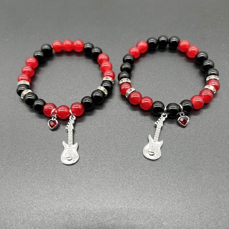Unique Couple Bangles Different Colors  Beaded Chains Bracelets Accessory