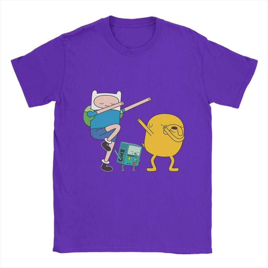 Adventure Time   T-Shirt Summer Finn Jake BMO Dab Cotton T-Shirts For Mens Trending Print Tee Shirt Short Sleeve Basic Top Tees