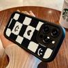 Black grid love iPhone17Promax mobile phone case ladder is suitable for Apple 16promax all-inclusive Tianyan 15.