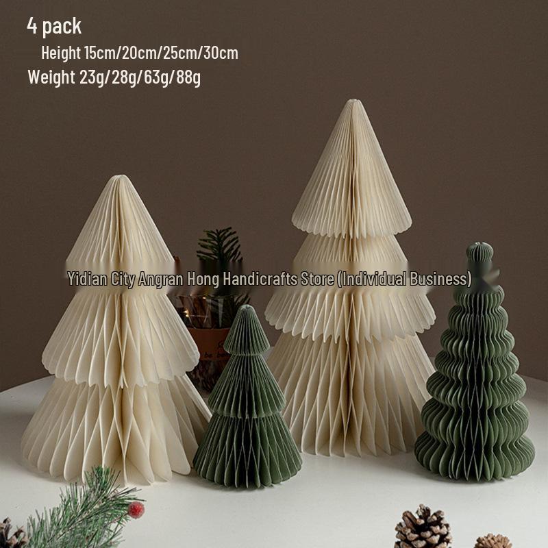 2025 Origami Christmas Tree Ornaments & Tabletop Decorations - Perfect for Holiday Scenes & Photography Props