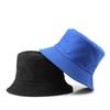 New Men Women Black Solid Bucket Hat Two Side Wear Unisex Simple Bob Caps Hip Hop Gorros Panama Cap Beach Fishing Boonie Sunhat