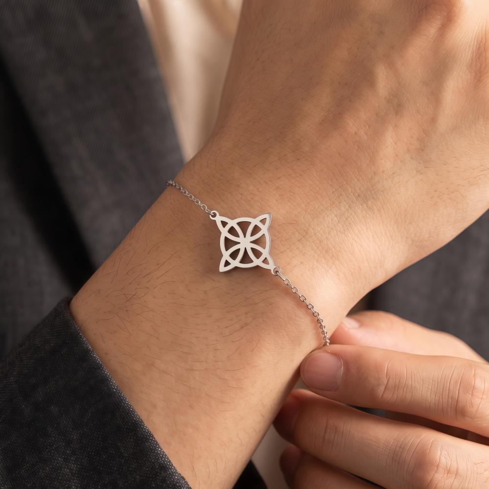 Witch Knot Adjustable Stainless Steel Hollow Bracelet - Fashionable Beach & Summer Accessory