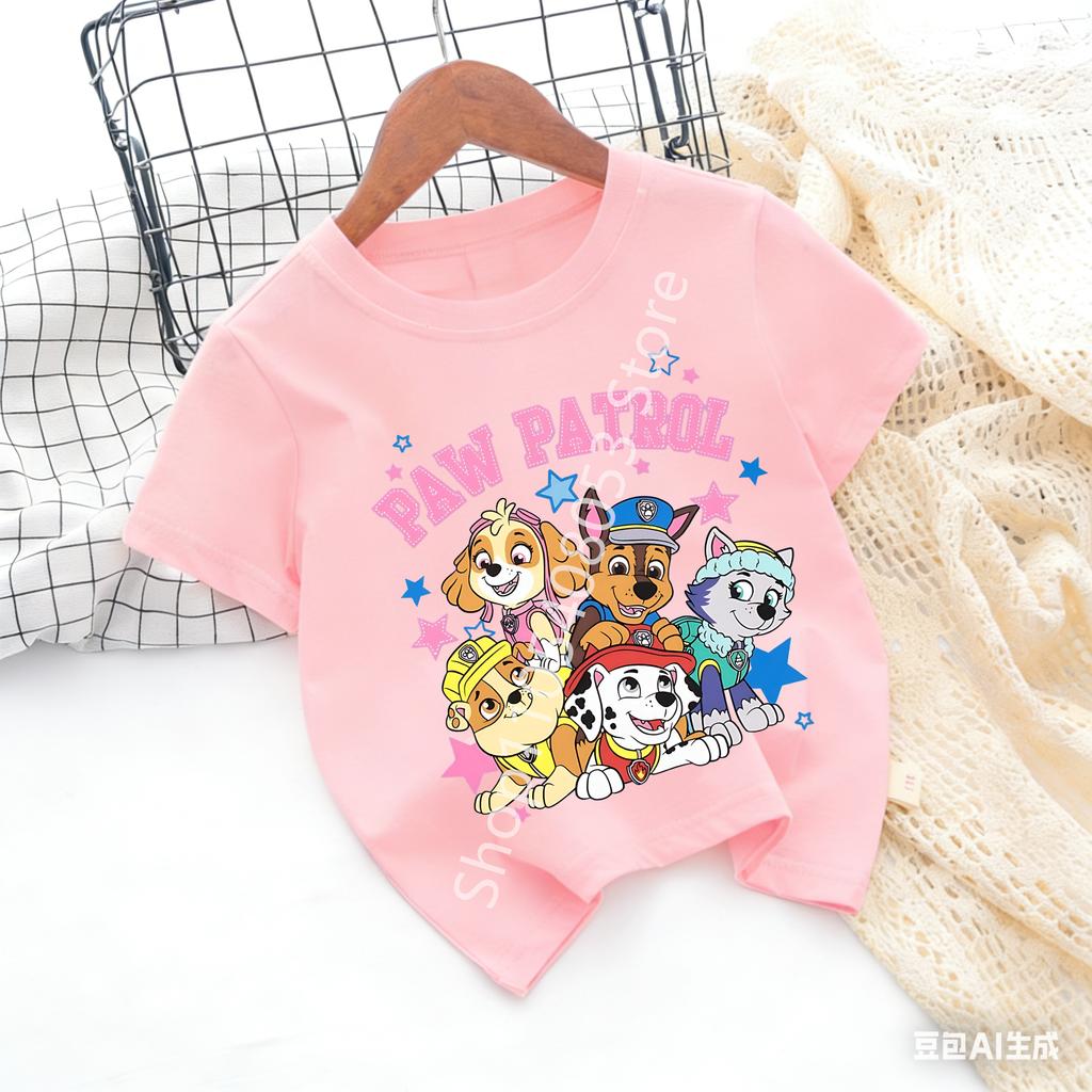 Cool TShirt Skye Chase Summer Oneck Tops Boy Girl Number Tees Animal Baby Birthday Clothes Cartoon Casuals Tops